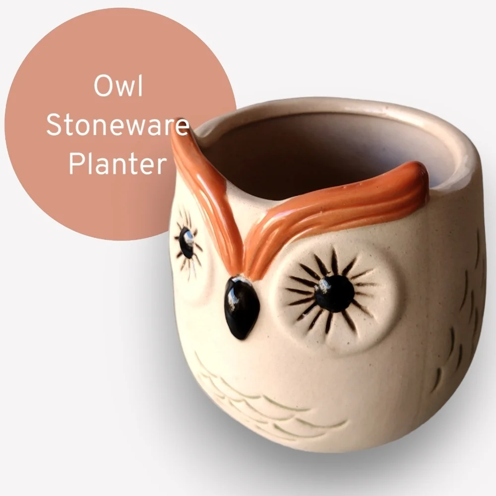 Owl Stoneware Terracotta Planter